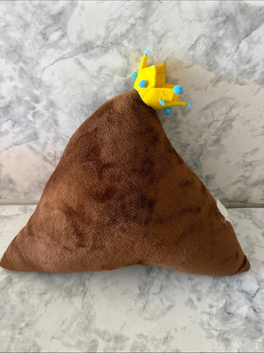 Plush Brown Crown Poop Emoji Pillow - Kids Toy